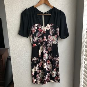 Topshop Black Floral Dress